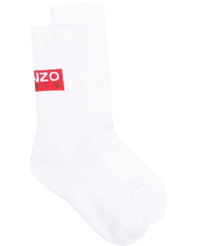 KENZO Logo-print Socks - White