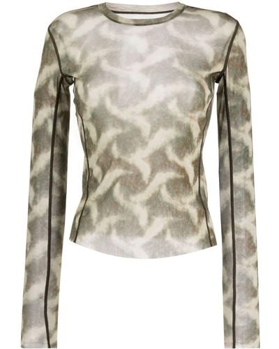 JNBY Abstract-pattern Long-sleeve Top - Green