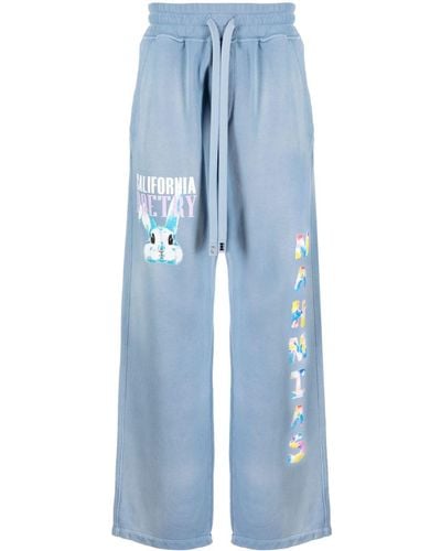 NAHMIAS Logo-print Cotton Track Trousers - Blue