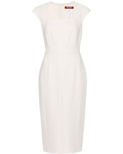 Max Mara Cap-sleeves Midi Dress - White