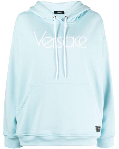 Versace Hoodie Met Geborduurd Logo - Blauw