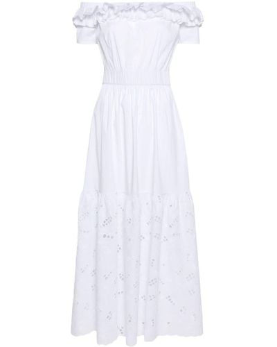 D.exterior Floral-embroidery Maxi Dress - White