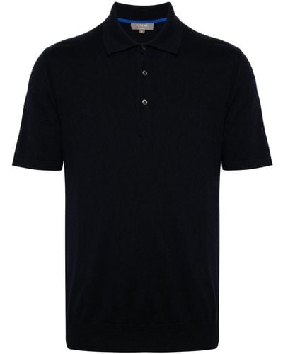 N.Peal Cashmere Polzeath Cotton-cashmere Polo Shirt - Black