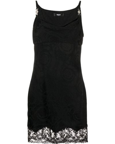 Versace Vestido corto con estampado Barocco - Negro