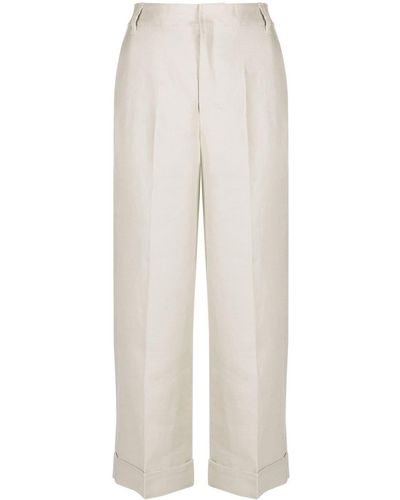Max Mara Straight-leg Linen Trousers - White