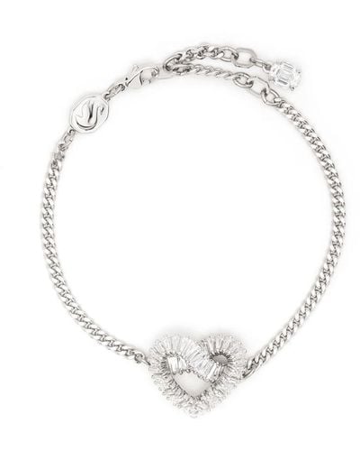 Swarovski Matrix Heart Pendant Bracelet - White