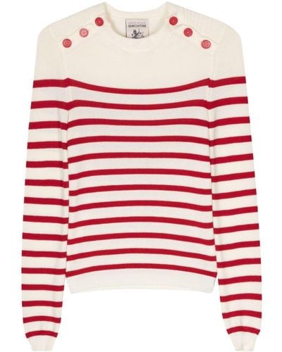 Semicouture Striped Cotton Sweater - Red
