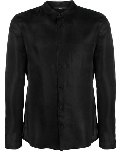 SAPIO Straight-point Collar Shirt - Black