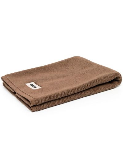 Tekla Asciugamano con applicazione - Marrone