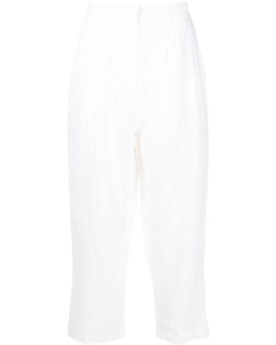 Adriana Degreas High-waisted Tapered Pants - White