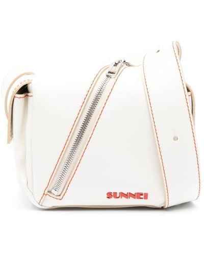 Sunnei Lacubetto Logo-plaque Shoulder Bag - White