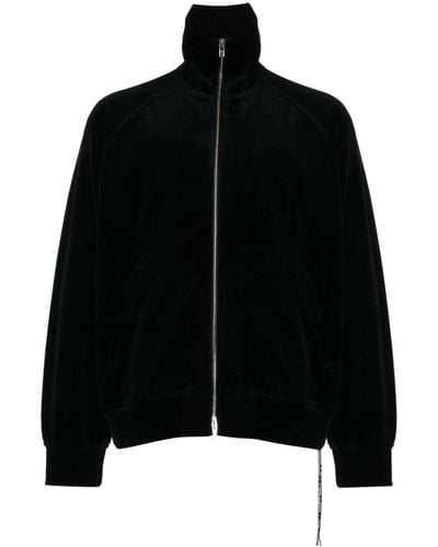 MASTERMIND WORLD Zip-up Velour Sweatshirt - Black