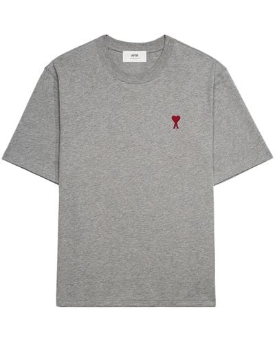 Ami Paris Red Ami De Coeur コットンジャージーtシャツ - グレー