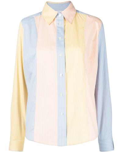 ROKH Colour-block Striped Shirt - White