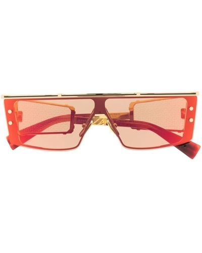 BALMAIN EYEWEAR Square Frame Sunglasses - Metallic