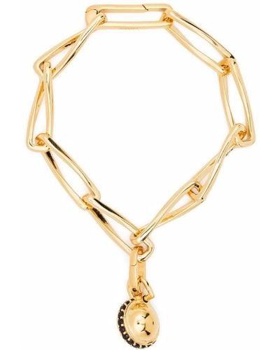 Missoma Twisted Link Chain Pavé Sphere Bracelet - Metallic