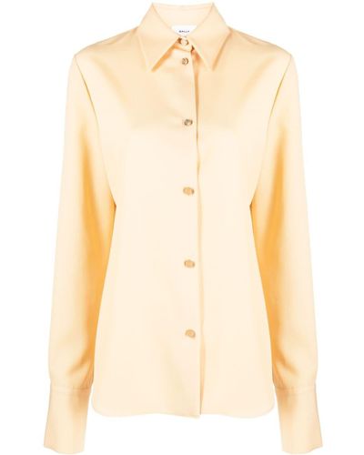 Bally Straight-point Collar Twill-weave Shirt - Natural