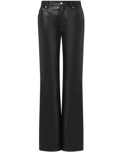 Moschino Jeans レザーフレアパンツ - ブラック
