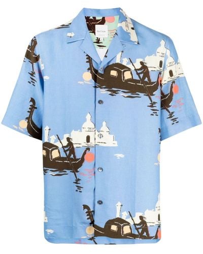 Paul Smith Overhemd Met Korte Mouwen - Blauw