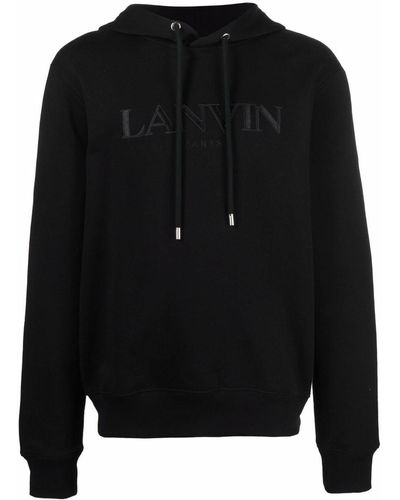 Lanvin Embroidered Logo Hoodie - Black