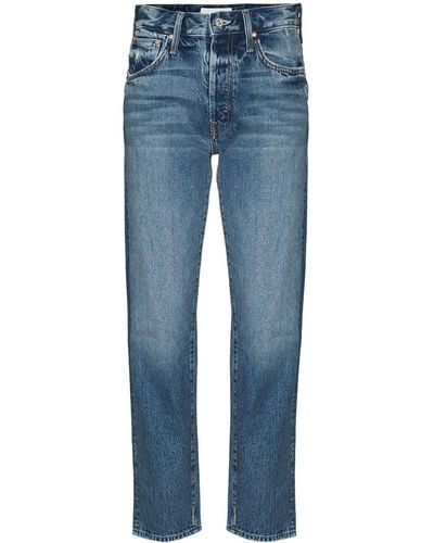 Mother Straight Jeans - Blauw