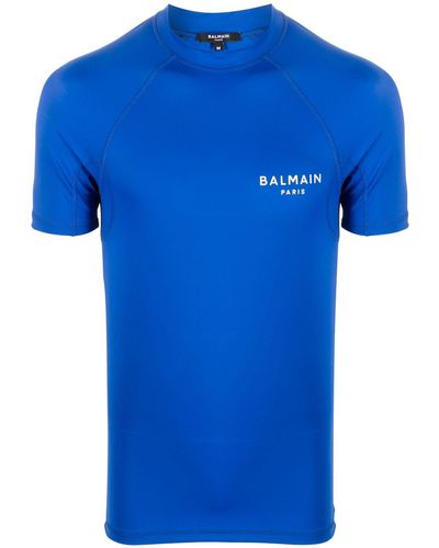 Balmain ロゴ Tシャツ - ブルー