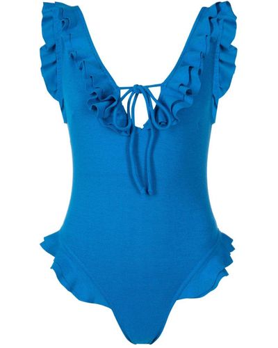 Clube Bossa Pina Ruffled Swimsuit - Blue