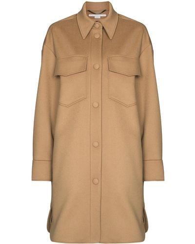 Stella McCartney Kerry Button-up Wool Coat - Natural