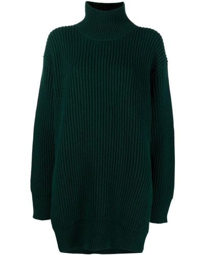 Jil Sander Roll-neck Ribbed-knit Jumper - Green