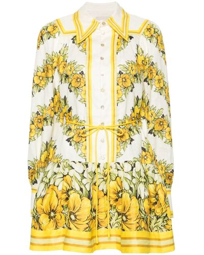 ALÉMAIS Gisela Floral-print Minidress - Yellow