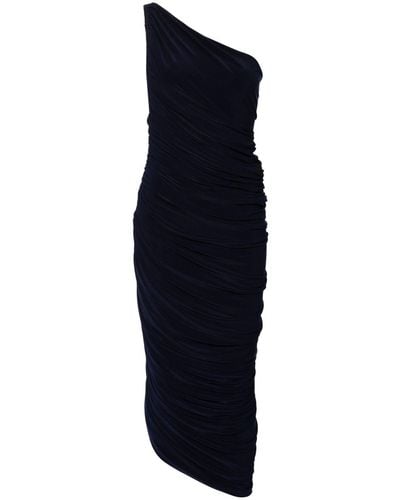 Norma Kamali Diana Shirred One-shoulder Gown - Women's - Polyester/spandex/elastane - Blue