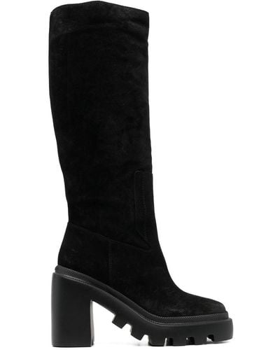 Vic Matié Suede Knee-length Boots - Black