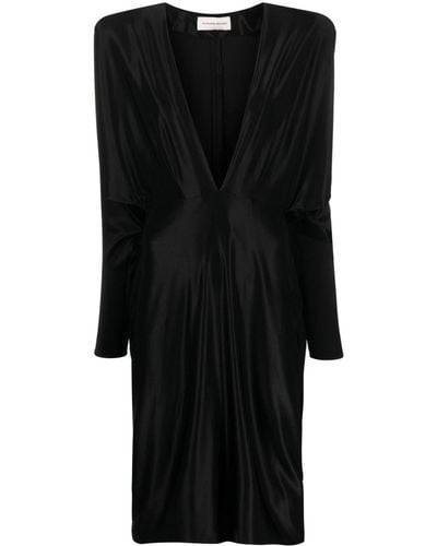 Alexandre Vauthier V-neck Long-sleeve Dress - Black