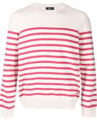 A.P.C. Stripe Knitted Sweater - Pink