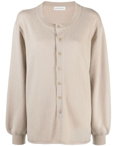 Extreme Cashmere Long-sleeve Cashmere Top - Natural