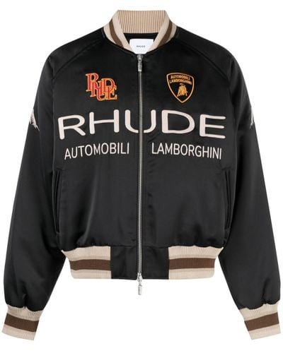 Rhude X Lamborghini satin bomber jacket - Negro