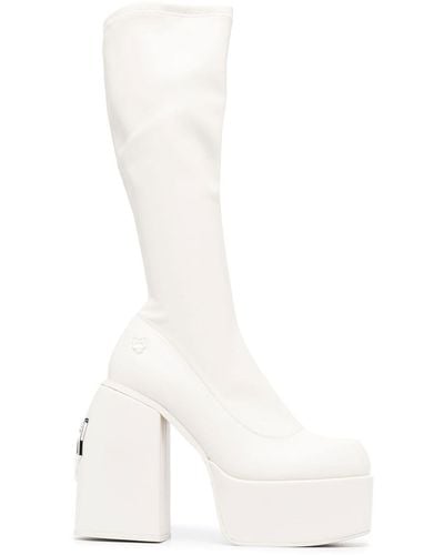 Naked Wolfe Spice 140mm Platform Boots - White