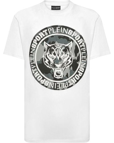 Philipp Plein T-shirt en coton à imprimé graphique - Gris