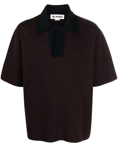 Sunnei Tweekleurig Poloshirt - Zwart