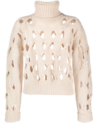 FEDERICA TOSI Cut-out Knitted Top - Natural