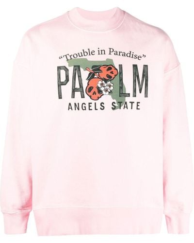 Palm Angels Sweater Met Print - Roze