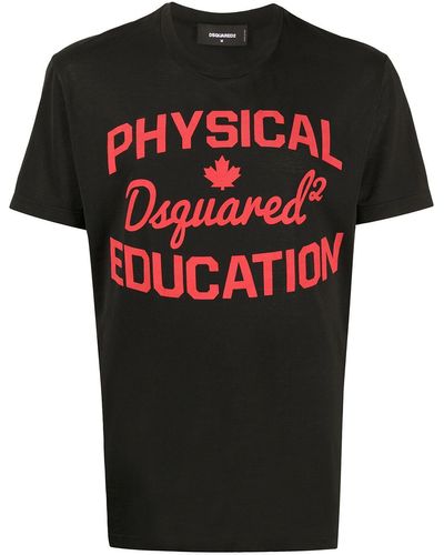DSquared² T-Shirt mit "Physical Education"-Print - Schwarz