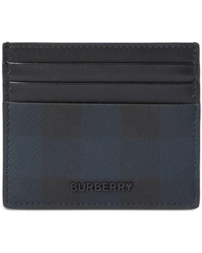 Burberry Check-print Card Holder - Blue