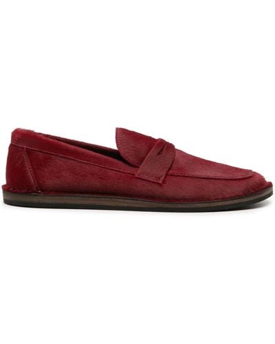 The Row Penny-slot brushed loafers - Rot