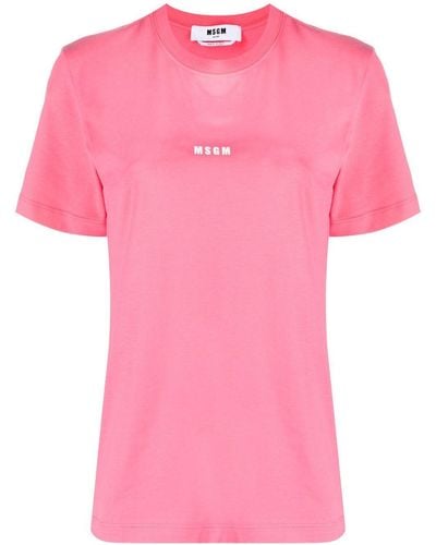 MSGM T-shirt con stampa - Rosa