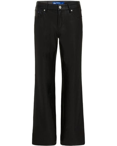 Karl Lagerfeld Logo-patch Flared Trousers - Black