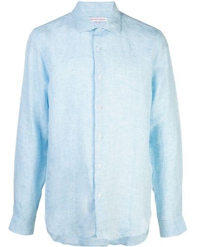 Orlebar Brown Classic Collar Button Shirt - Blue