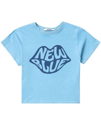 SJYP T-Shirt mit Logo-Print - Blau