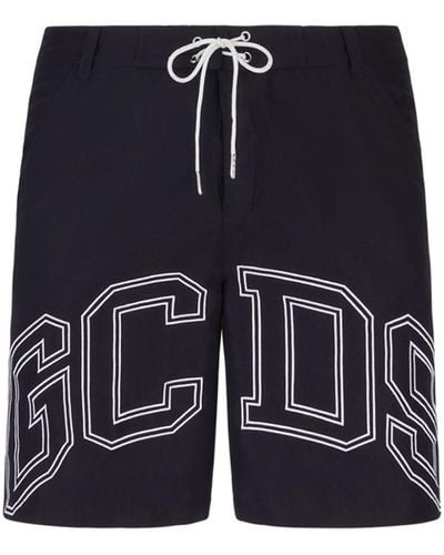 Gcds Logo-print Swim Shorts - Blue