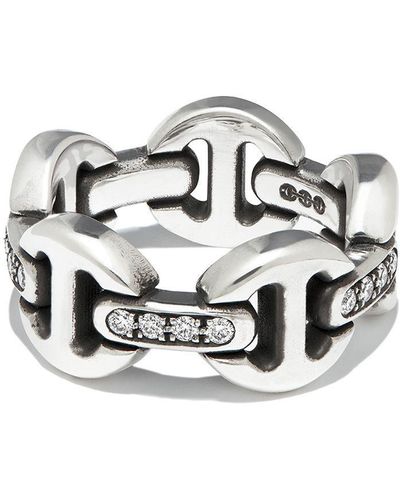 Hoorsenbuhs Bague Dame en argent sterling sertie de diamants - Métallisé